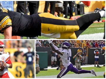 Ben Roethlisberger, Patrick Mahomes y Stefon Diggs. 