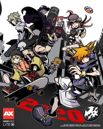 Cartel oficial de Anime Expo Lite con The World Ends with You | Imagen: Tetsuya Nomura y Gen Kobayashi / Square Enix