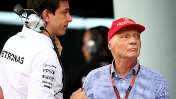 Niki Lauda con Toto Wolff.