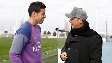 Alejandro Sanz de visita con el Real Madrid