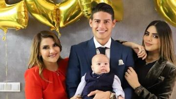 James Rodríguez y su familia en Año Nuevo
