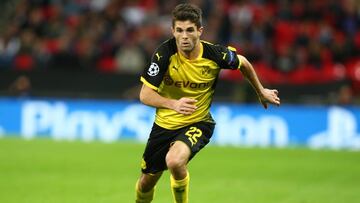 Christian Pulisic of Borussia Dortmund
 during Champion League Group H match between Tottenham Hotspur  against Borussia Dortmund at Wembley stadium, London, UK on 13 Sepember  2017. Tottenham won the game 3-1. (Photo by Kieran Galvin/NurPhoto via Getty Images)
 PUBLICADA 25/09/17 NA MA07 1COL