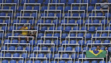 Empty seats in the stadium.