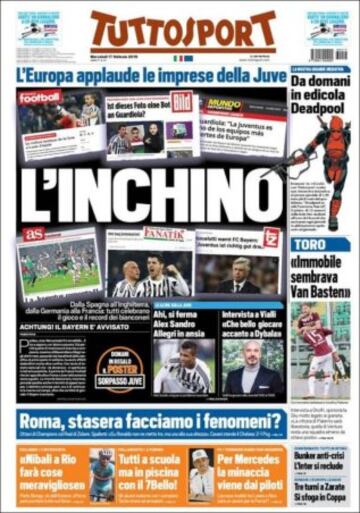 Portadas de la prensa mundial