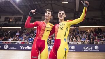 Albert Torres y Sebastián Mora celebran su oro europeo en madison.
