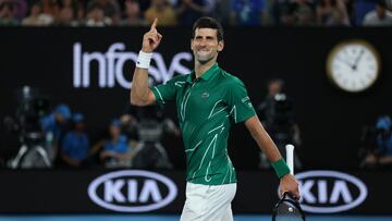 El tenista serbio Novak Djokovic celebra una victoria durante una edición del Open de Australia.