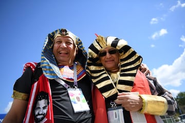 Hinchas de la selección egipcia.