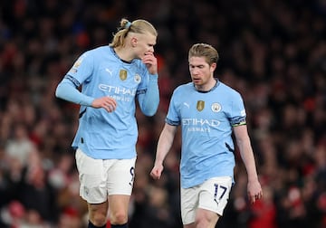 Los jugadores del City, Erling Haaland y Kevin De Bruyne.