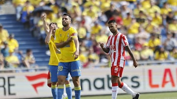 Kirian Rodríguez, capitán de la UD Las Palmas, en el partido ante el Almería.