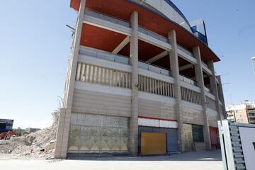 Aspecto de la demolición del Estadio Vicente Calderón a 1 de agosto de 2019.