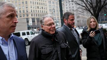 Wayne LaPierre, former CEO of the National Rifle Association (NRA), arrives at New York State Supreme Court for the NRA trial in New York City, U.S., February 23, 2024. REUTERS/Brendan McDermid