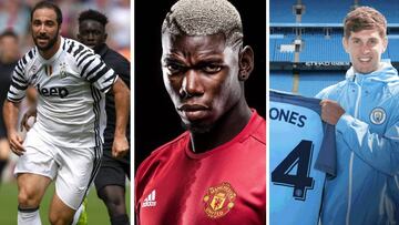 Higuaín, Pogba y Stones.