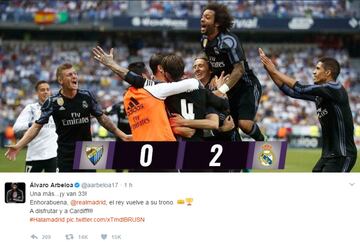 Former Real Madrid defender Álvaro Arbeloa: "One more...and now that's 33! Congratulations Real Madrid, the kings have reclaimed their throne. Enjoy it and then to Cardiff!"