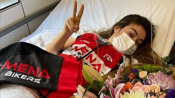 La ciclista Enara López, ingresada en el hospital por un atropello.