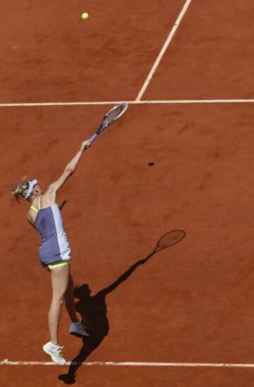 Maria Sharapova en su partido contra la serbia Jelena Jankovic.