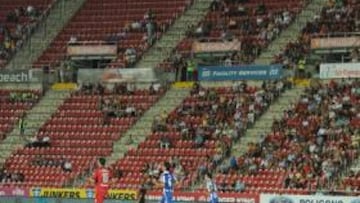 <b>VACÍO. </b>Menos entrada de la habitual en el Iberostar. Es agosto y el horario, 23:00, no acompaña.