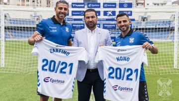 Zarfino y Nono en la presentación como nuevos fichajes del Tenerife
