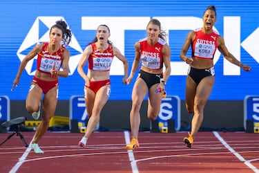 Rcord de Espa?a por 67 centsimas... y a la final del 4x100