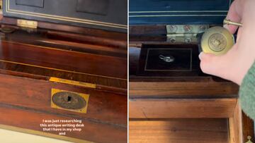Abre el cajón de un escritorio del siglo XIX y encuentra una pieza maestra en un compartimento secreto: “Me parecía especial”