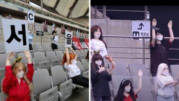 Las muñecas sexuales que utilizó el FC Seoul para llenar el estadio.