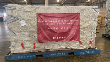 El material sanitario de Inditex ya est&aacute; listo para salir hacia Espa&ntilde;a.