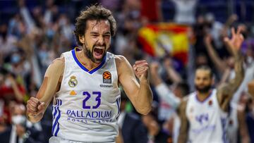 GRAF3430. MADRID, 15/10/2021.- El base del Real Madrid Sergio Llull durante el partido de la cuarta jornada de la fase regular de la EuroLiga que Real Madrid y Panathinaikos juegan hoy viernes en el WiZink Center, en Madrid. EFE/JuanJo Martín
