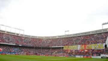 Los aficionados rojiblancos en el Calderón.