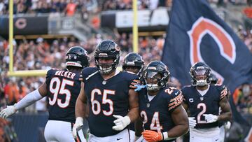 CHICAGO, ILLINOIS - SEPTEMBER 10: Khalil Herbert #24 of the Chicago Bears reacts after scoring a two point conversion against the Green Bay Packers during the second half at Soldier Field on September 10, 2023 in Chicago, Illinois. Quinn Harris/Getty Images/AFP (Photo by Quinn Harris / GETTY IMAGES NORTH AMERICA / Getty Images via AFP)