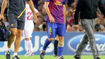 Iniesta será baja un mes por una rotura del bíceps femoral