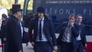 Ibrahimovic, a su llegada a Barcelona.