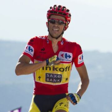 El ciclista español del Tinkoff Alberto Contador consigue la victoria de la vigésima etapa de la 69 edición de "La Vuelta" Vuelta a España