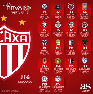 El calendario de partidos de tu equipo de la Liga MX