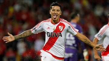 Football Soccer - Colombia&#039;s Independiente Medellin v Argentina&#039;s River Plate - Copa Libertadores - Atanasio Girardot stadium, Medellin, Colombia - 15/3/17 - Sebastian Driussi of River Plate celebrates after scoring. REUTERS/Fredy Builes