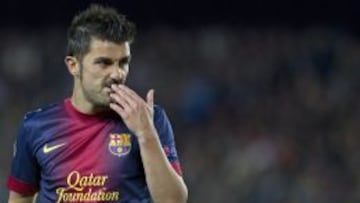 Villa durante el partido de vuelta frente al Bayern de Múnich.