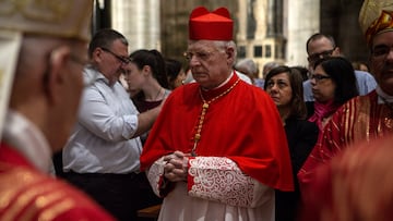 MILAN, ITALY - JUNE 09: Former Archbishop of Milan, Cardinal Angelo Scola (C) attends the celebration for the ordination of 29 new priests at Duomo Cathedral on June 09, 2018 in Milan, Italy. (Photo by Emanuele Cremaschi/Getty Images)
