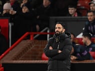 Amorim durante el partido de Premier League contra el Bournemouth.