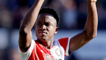 ROTTERDAM, NETHERLANDS - MAY 8: Luis Sinisterra of Feyenoord  during the Dutch Eredivisie  match between Feyenoord v PSV at the Stadium Feijenoord on May 8, 2022 in Rotterdam Netherlands (Photo by Pim Waslander/Soccrates/Getty Images)