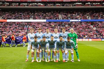 El once inicial del Celta de Vigo. 
