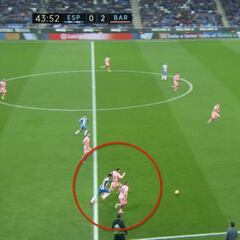 Esta inusual jugada de Messi llamó la atención en España