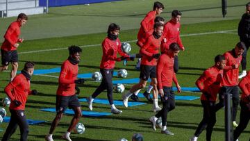 El Atlético se entrenó en Majadahonda sin Koke y sin Lemar.