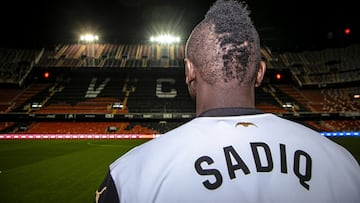 Sadiq, con el Valencia.