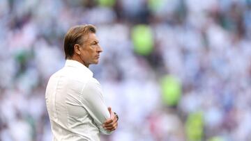 Hervé Renard, seleccionador de Arabia Saudí, durante el debut ante Argentina en Qatar 2022.