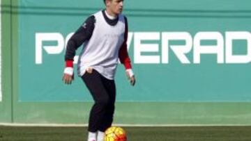 Cristaldo durante un entrenamiento.