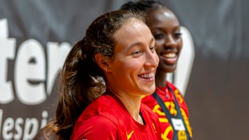 Alicia Flórez, escolta de la Selección, durante un entrenamiento.