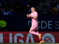 Ferran Jutglà celebra el tanto anotado contra el Espanyol.