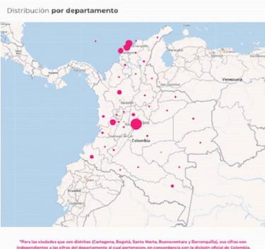 Mapa de casos y muertes por coronavirus por departamentos en Colombia: hoy, 9 de noviembre