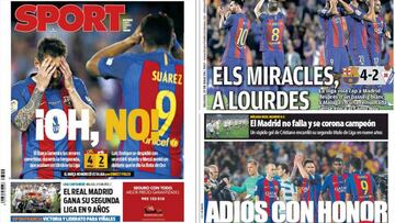 La prensa de Barcelona no hace sangre de la derrota