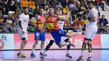 Imagen de un partido de la selecci&oacute;n espa&ntilde;ola de Balonmano ante el equipo de T&uacute;nez.