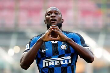 Lukaku celebra un gol en su primera etapa con el Inter Milan.