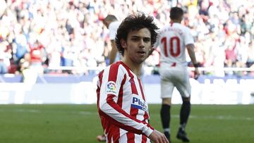 Jo&atilde;o F&eacute;lix celebra un gol ante el Sevilla. 